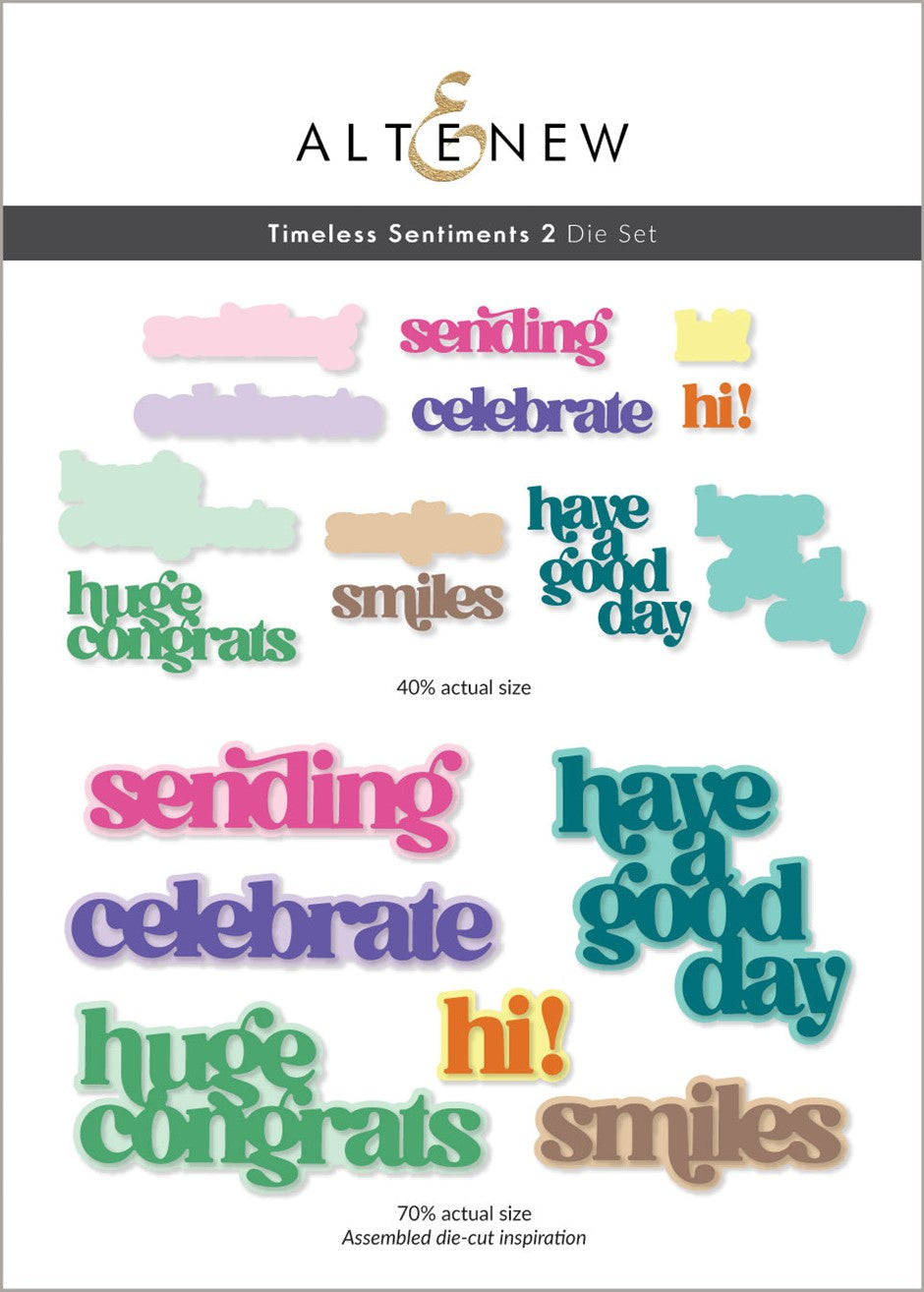 Altenew - Timeless Sentiments 2 Die set……..
