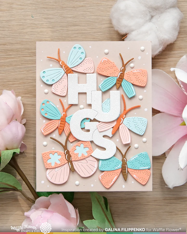 Waffle Flower - Overlapping Vertical Hugs die set