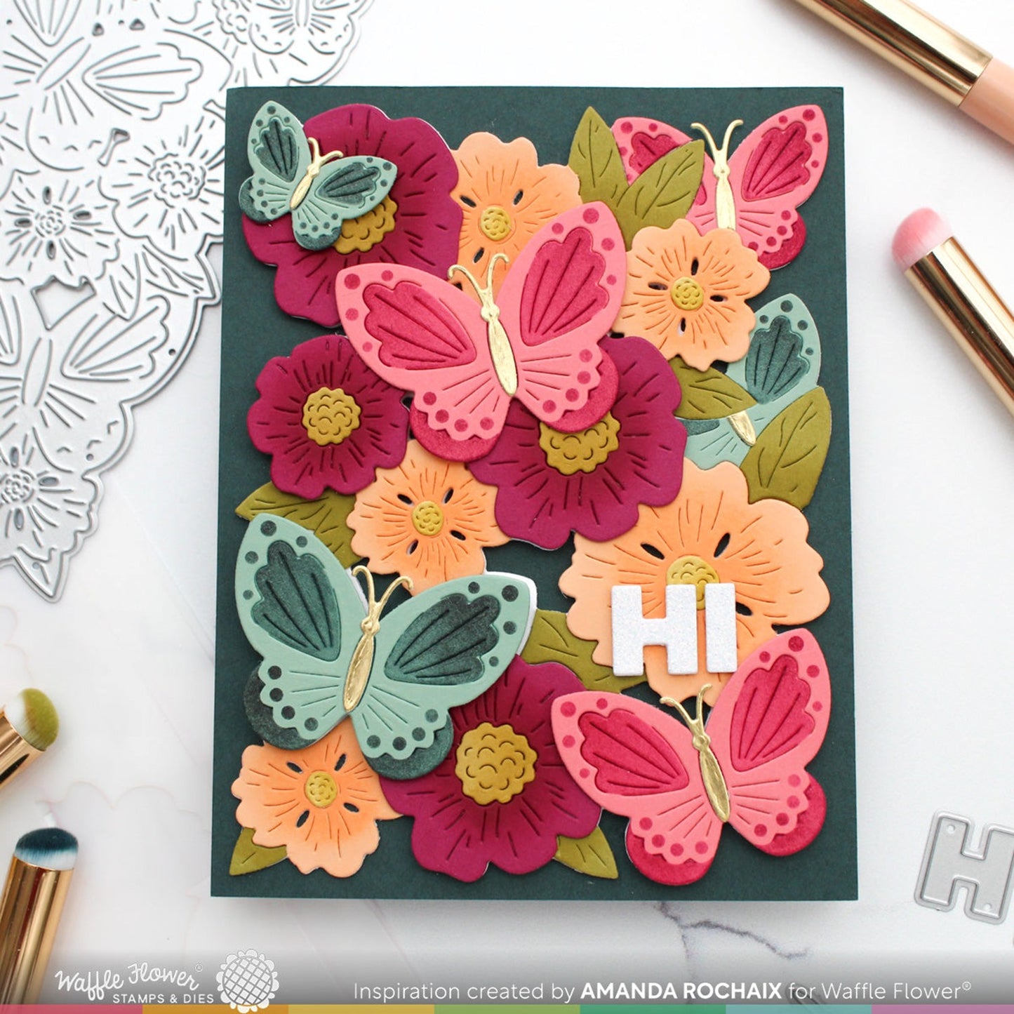 Waffle Flower - Butterfly Blossom Colouring Stencil