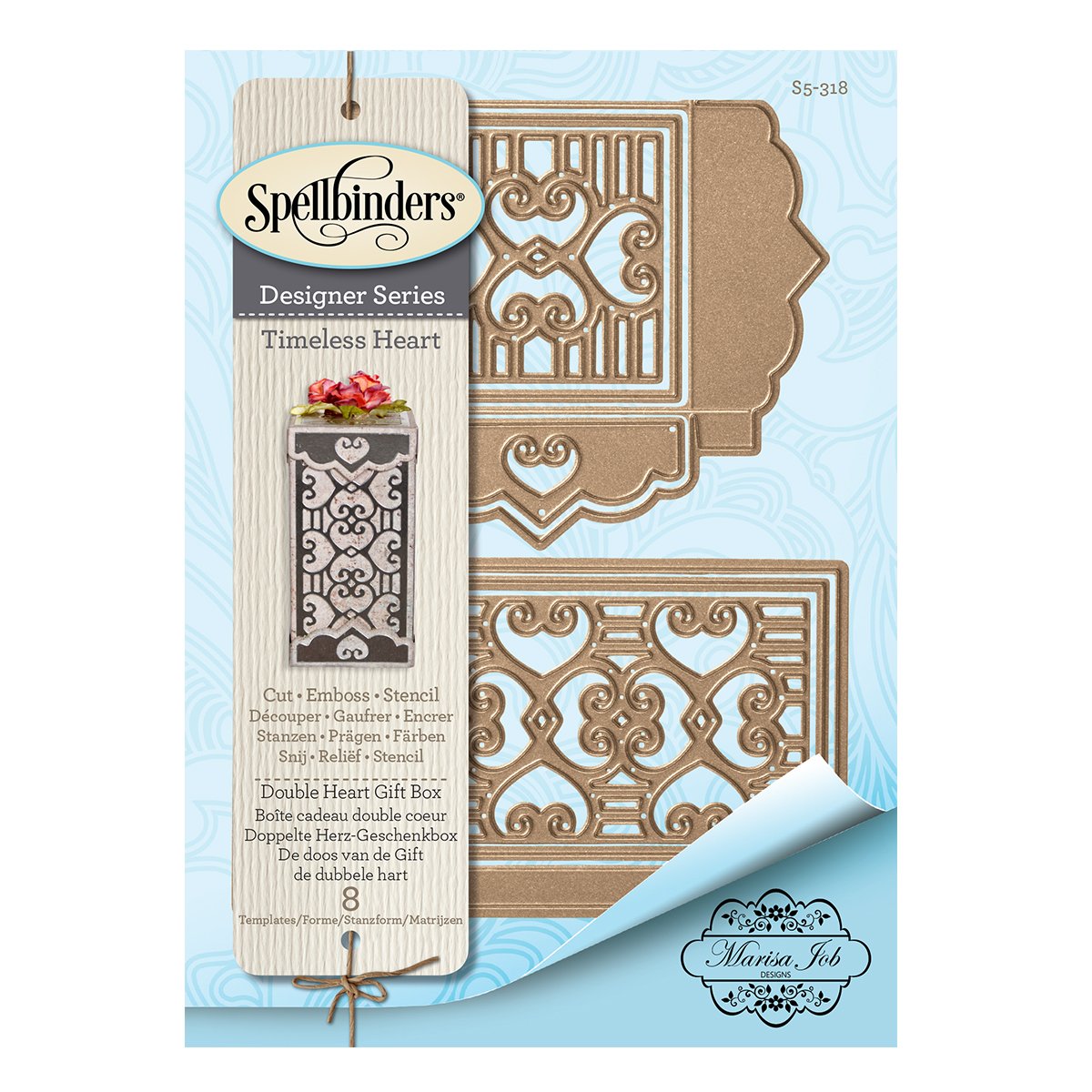 Spellbinders S5-318 Double Hearts Gift Box