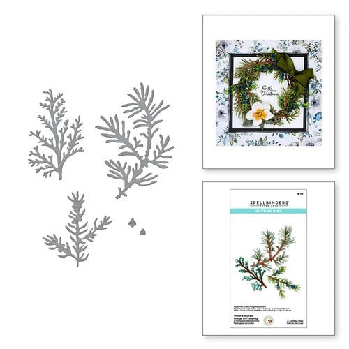 Spellbinders S5-515 Winter Evergreen Foliage & Ladybugs
