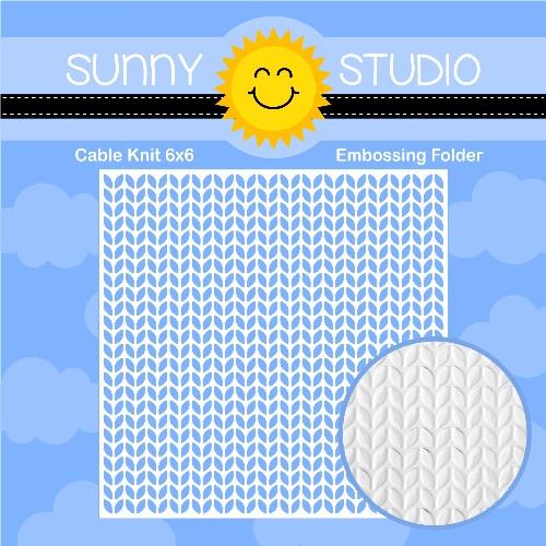 Sunny Studio Stamps - Cable Knit Embossing folder (102).......