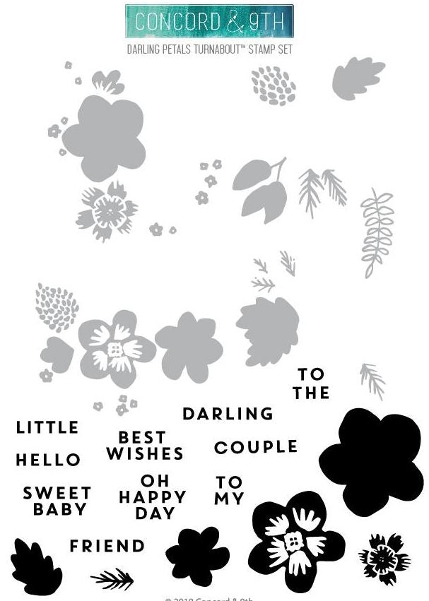 Concord & 9th - 10500 Darling Petals Turnabout stamp set……..