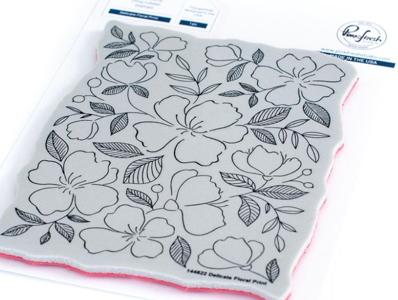 PinkFresh - 144822 Delicate Floral Print stamp……..