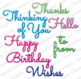 Impression Obsession die - 174W Greeting Set