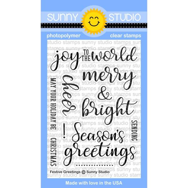 Sunny Studio Stamps - Festive Greetings stamp set (176)-  1 only.........