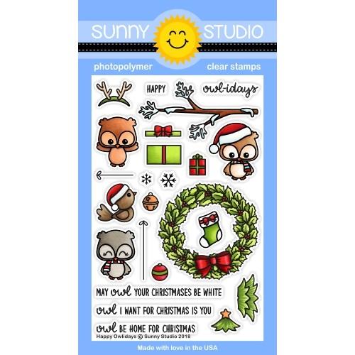 Sunny Studio Stamps - Happy Owlidays (stamp & die bundle)........