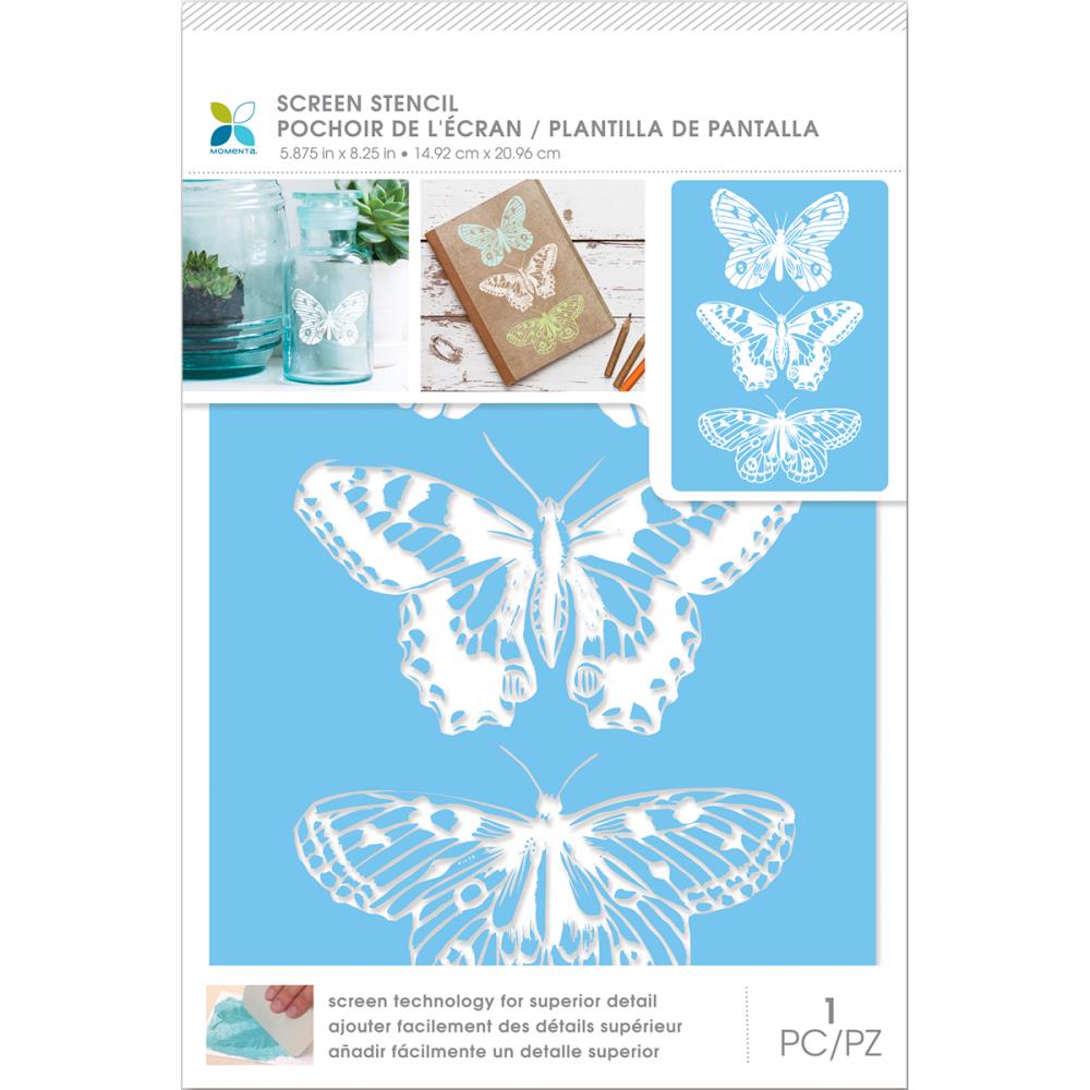 Momenta Craft Screens Stencils 6x9" - 30388 3 Butterflies
