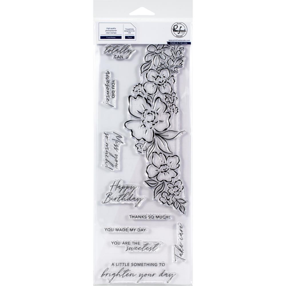 PinkFresh Studio - (3220) 4x12 Floral Notes stamp……..