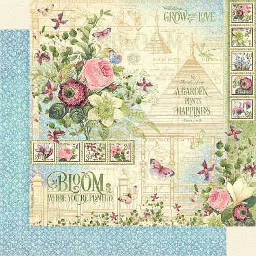 Graphic 45 - 4501862 Bloom 12x12 paper - out of stock