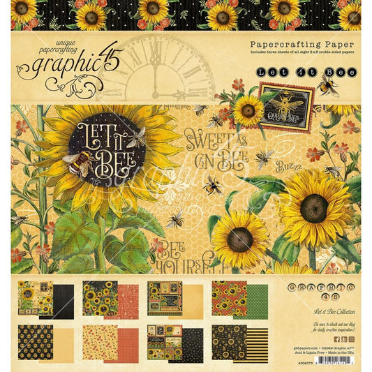 Graphic 45 - Let It Bee - G4502375 8x8 Paper Pad - 1 only left