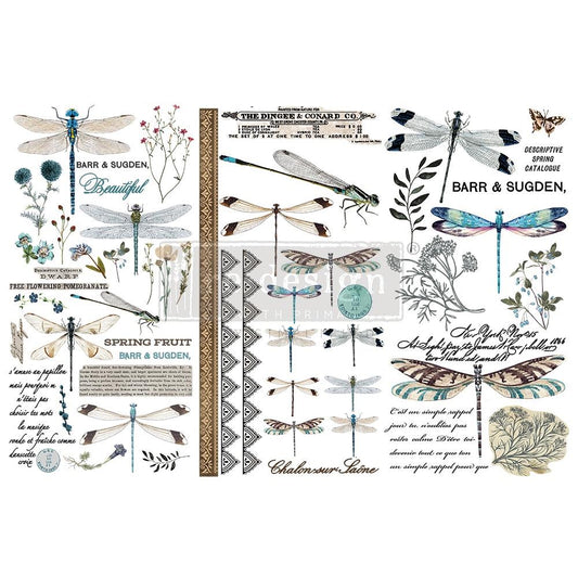 Prima Marketing (653392) Spring Dragonfly Transfers 6x12" 3 sheets