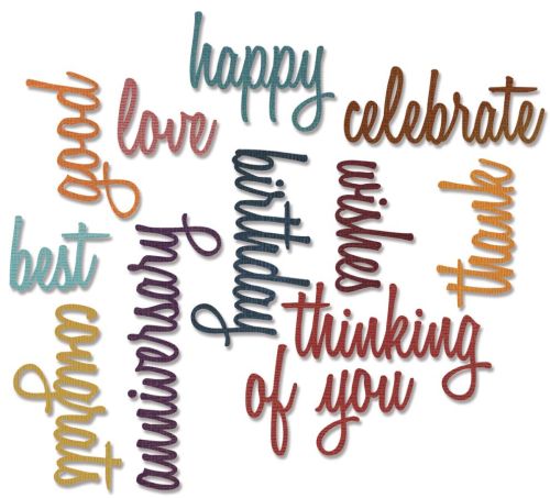 Sizzix Die by Tim Holtz - 660223 Celebration Script Words.......