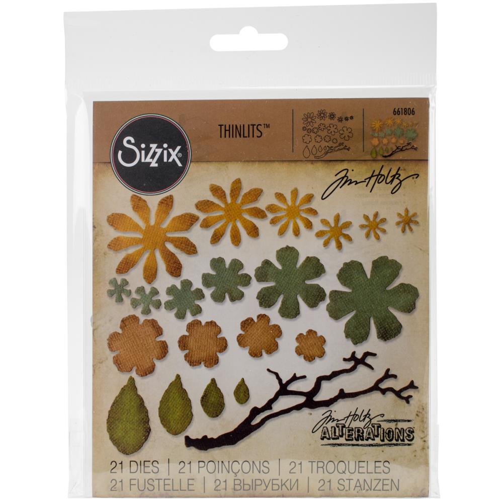 Sizzix 661806 Small Tattered Florals Thinlits die set...........