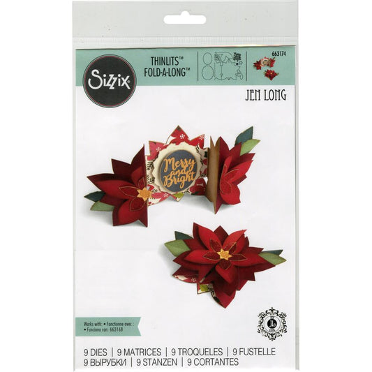 Sizzix - 663174 Poinsettia Fold-A-Long Card- Out of stock*