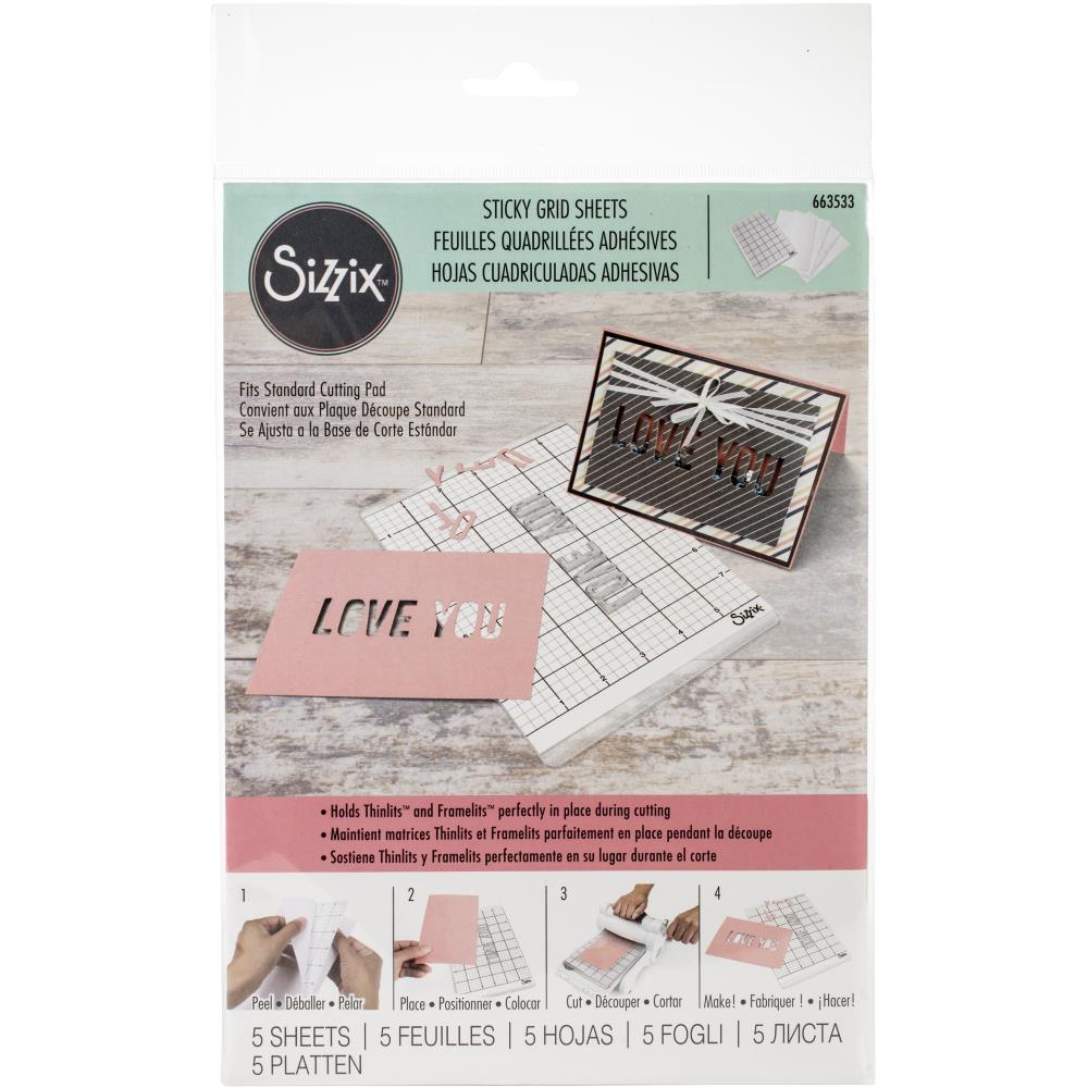 Sizzix Big Shot Sticky Grid 6"X8.5" 5/Pkg (663533) - 1only