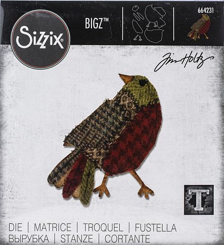 Tim Holtz / Sizzix 664231 Patched Bird (BigZ die)......1 only.