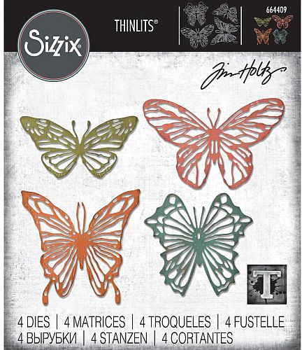 Tim Holtz / Sizzix 664409 Scribbly Butterfly Thinlits set.......