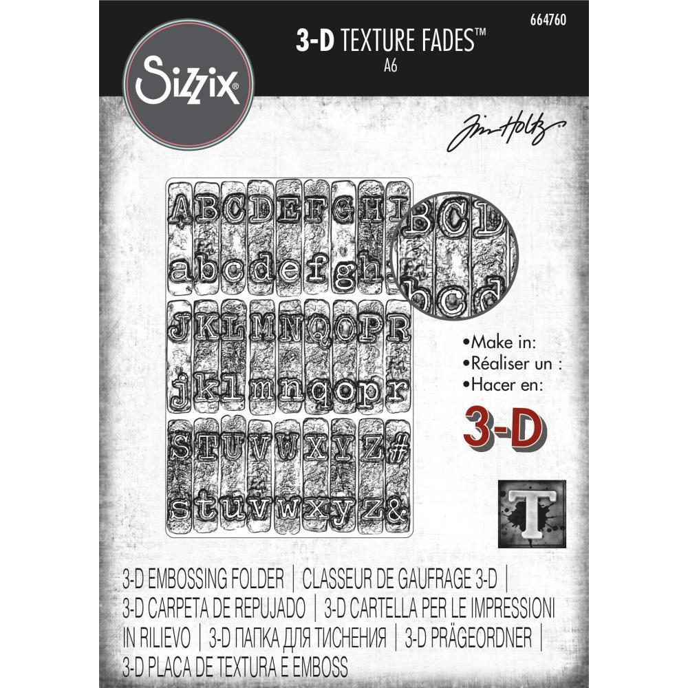 Tim Holtz/Sizzix 664760 Typewriter Texture Fades Embossing Folder.......