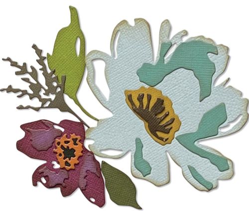 Tim Holtz / Sizzix 665360 Brushstroke Flowers #3.........