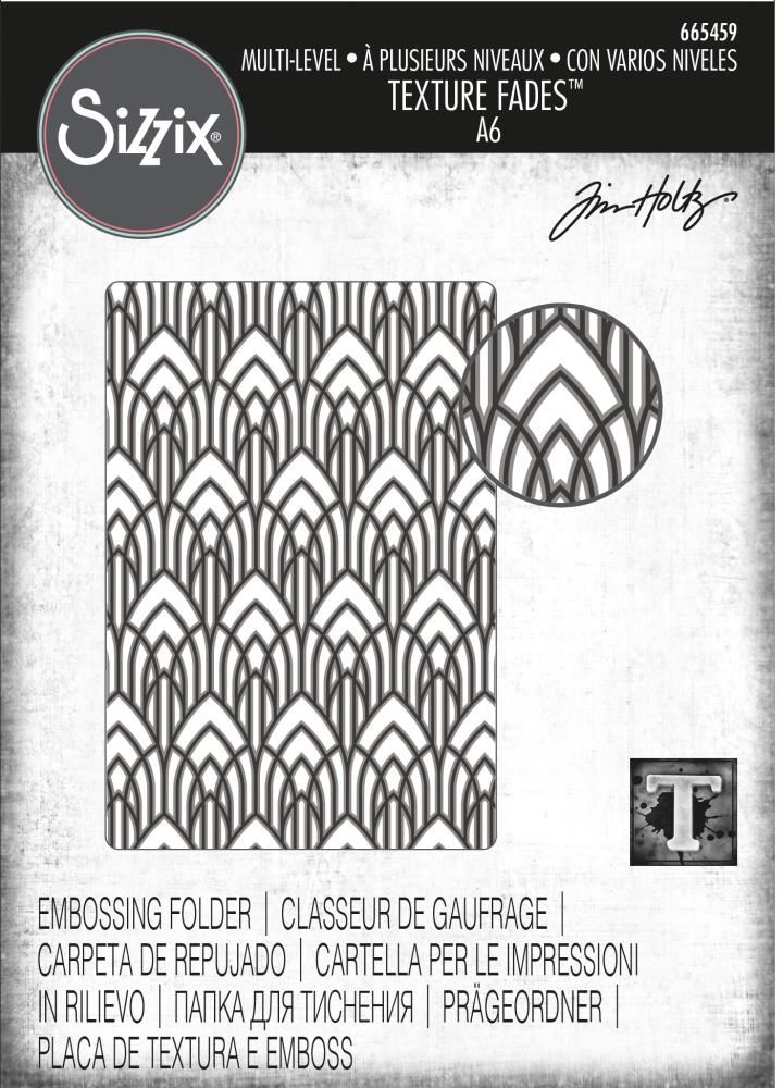 Tim Holtz / Sizzix - 665459 Multi Level Arched Texture Fade Embossing Folder........