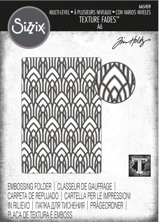 Tim Holtz / Sizzix - 665459 Multi Level Arched Texture Fade Embossing Folder*