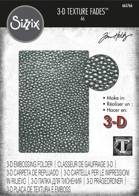 Sizzix / Tim Holtz - 665766 3-D Texture Fades Embossing Folder - Cracked Leather*