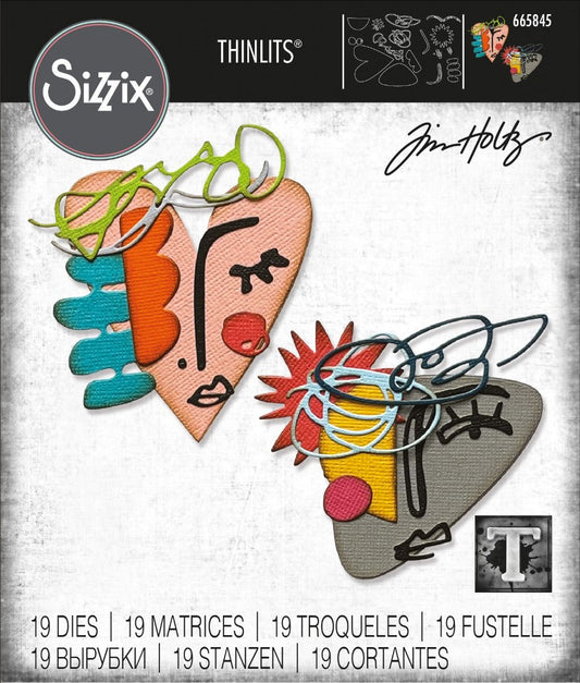 Sizzix / Tim Holtz - 665845 Thinlits Die Set 19PK - Abstract Faces*