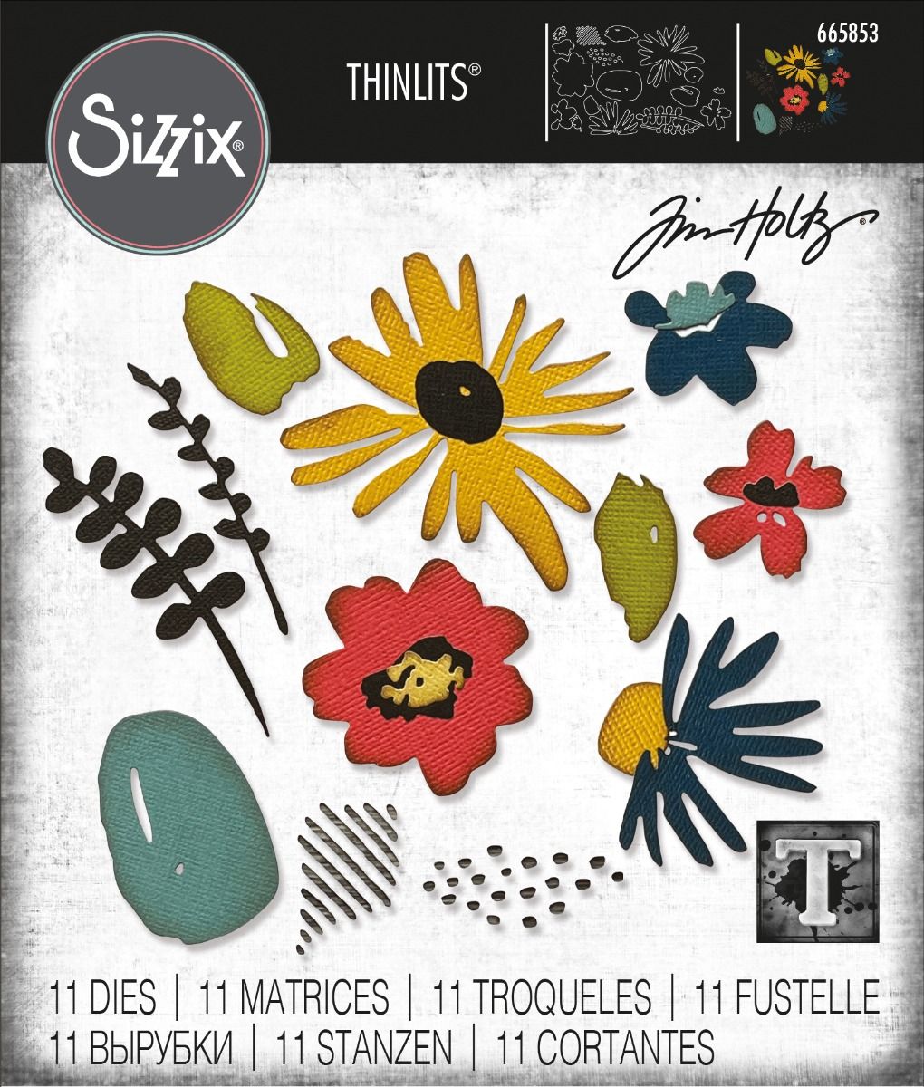 Sizzix / Tim Holtz 665853 Thinlits Die Set 11PK - Modern Floristry.....