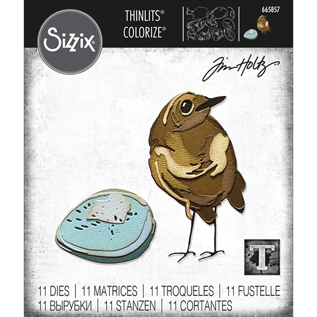 Tim Holtz / Sizzix - 665857 Bird and Egg Colorize Thinlits die set..........