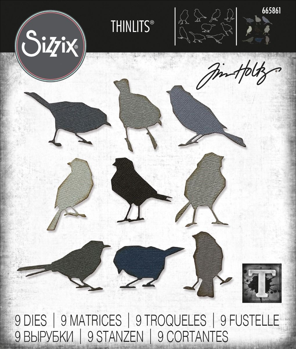 Tim Holtz / Sizzix 665861 - Silhouette Birds 9pkt. Thinlits.........
