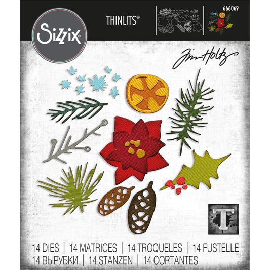 Tim Holtz / Sizzix 666069 Modern Festive Thinlits set*