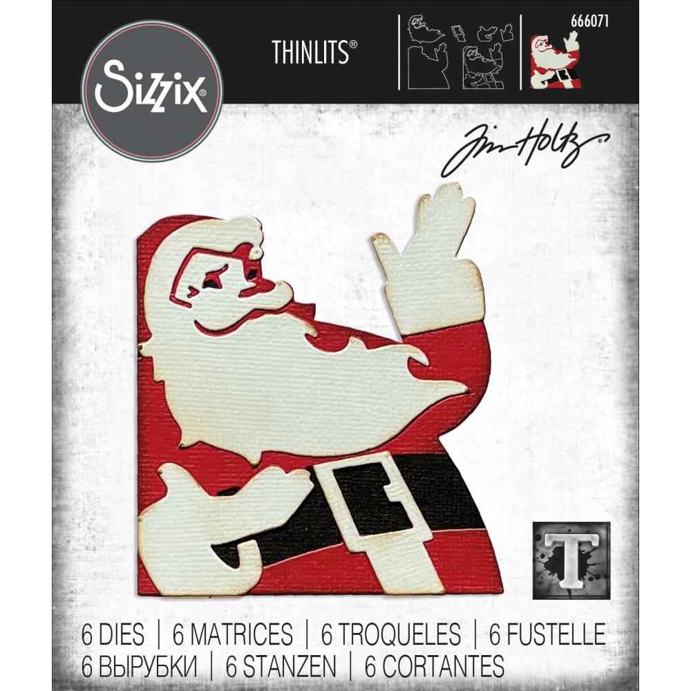 Tim Holtz / Sizzix 666071 Retro Santa Thinlits set.......