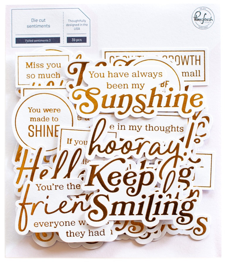 PinkFresh Studios - PF154822 Foiled Sentiments Ephemera 3