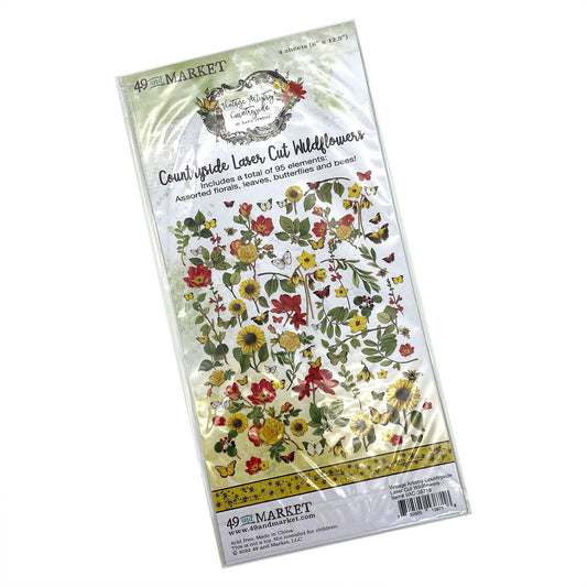 49 & Market - Countryside Vintage Artistry Laser Cut-outs - Wildflowers (VAC38718)*