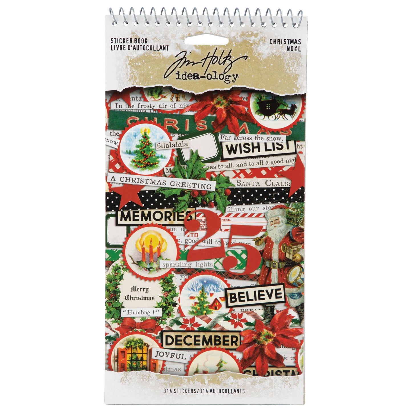 Tim Holtz / Idea-ology - Christmas Spiral Bound Sticker Book (TH94294)