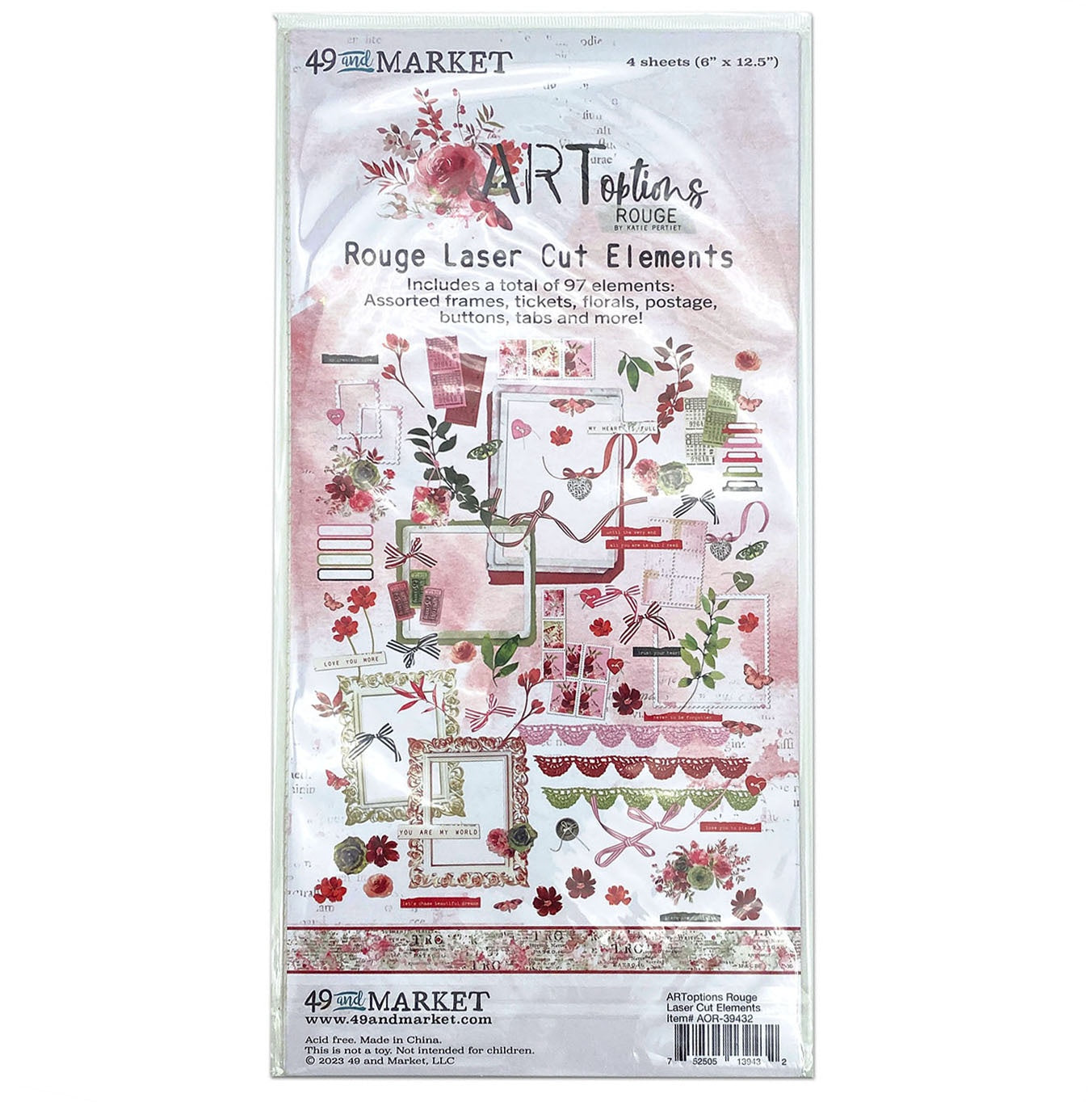 49 & Market ARToptions Collection - AOR39432 Rouge Cut-out Elements