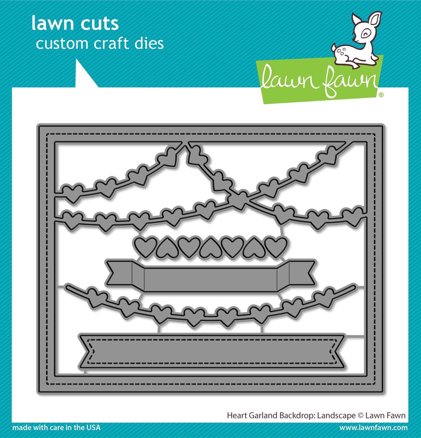 Lawn Fawn - LF3021 Heart Garland Backdrop: Landscape