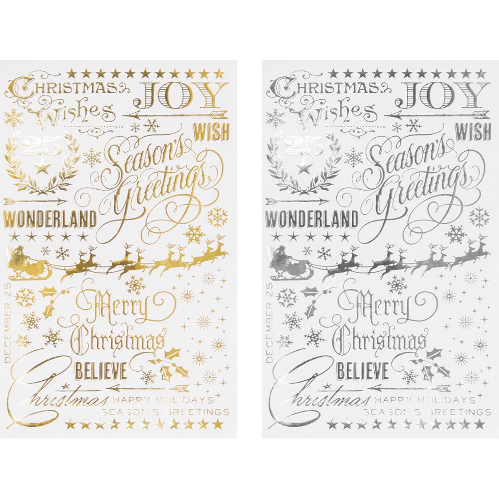 Idea-ology - 93636 Remnant Rubs Rub-Ons Gilded Christmas