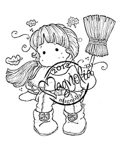 Magnolia Rubber Stamp - Autumn Tilda with Broom