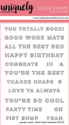 Uniquely Creative - Block Outline Sentiments stamp set