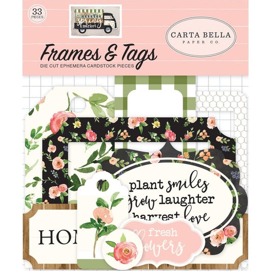 Carta Bella - Spring Market - Ephemera Cardstock Die-Cuts - Frames and Tags (CBSM8025)