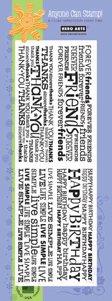 Hero Arts Clear Stamp CL226 Four Bold Messages.* sold out