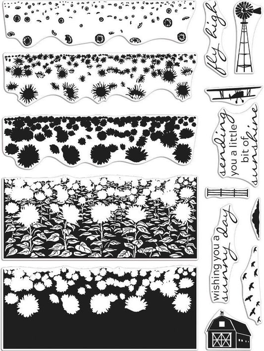 Hero Arts - CM411/DI737 Sunflower Field Colour Layering Scape (stamp & die bundle)