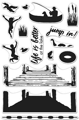 Hero Arts CM424 - Pier at the Lake (stamp set) - out of stock*