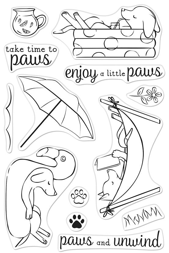 Hero Arts - CM472/DI802 Lounging Pups (stamp & die set)*