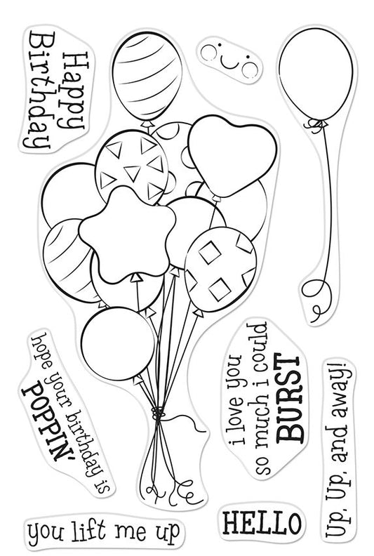 Hero Arts - CM547/DI904 Bunch of Balloons stamp and die set - out of stock
