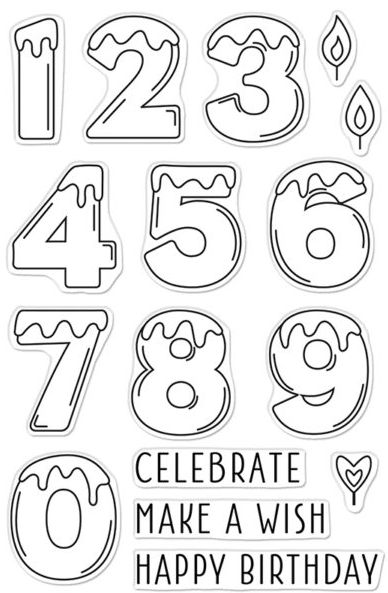 Hero Arts - CM549/DI906 Number Candles stamp & die set - out of stock