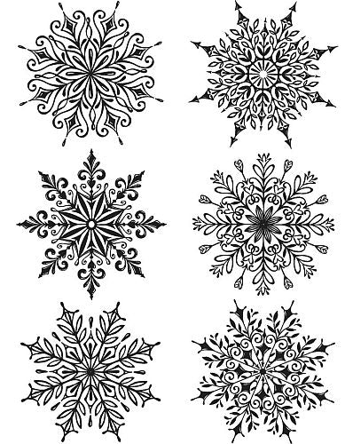 Tim Holtz / Stampers Anonymous CMS319 Swirly Snowflakes.*.