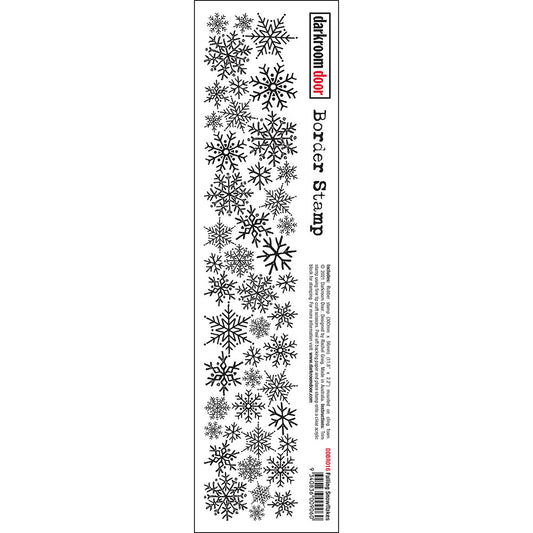 Darkroom Door - Border Stamp DDBR016 Falling Snowflakes